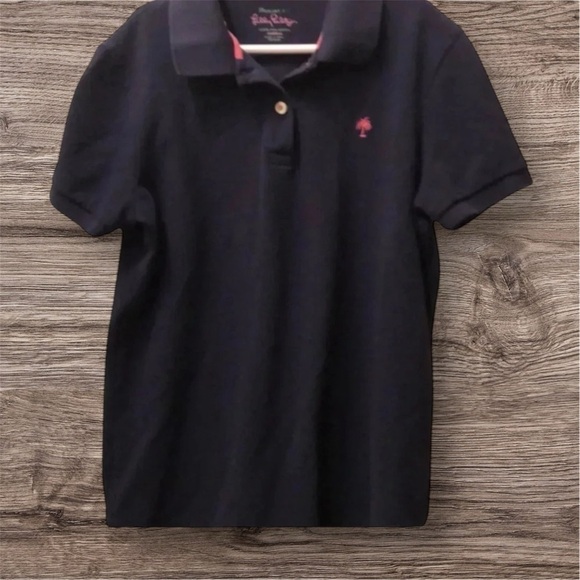 LILLY PULITZER EUC GIRLS NAVY SHIRT TOP POLO UNIFORM SUMMER BLUE GOLF SIZE XS - Picture 3 of 4